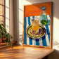 Orujo – Spanish Spirit Drink, Beach Bar Art, clean layout with no caption