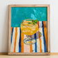 Agua de Valencia – Spanish Cocktail Drink, Cocktail Lounge Poster, no-text version framed in wood