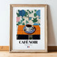 Café Noir – French Coffee, Espresso Bar Art, in wooden frame leaning on the floor