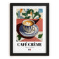 Café Crème – French Coffee, Espresso Bar Wall Decor, in sleek black frame