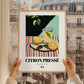 Citron Pressé – French Beverage Drink, Jazz Bar Illustration, styled in a charming Paris street view