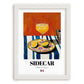 Sidecar – French Cocktail Drink, Sky Bar Poster, placed in minimal white frame