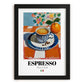 Espresso – Italian Coffee, Café Illustration, in sleek black frame