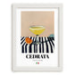 Cedrata – Italian Beverage Drink, Cocktail Lounge Wall Decor, placed in minimal white frame