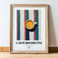 Caffè Ristretto – Italian Coffee, Street Café Poster, in wooden frame leaning on the floor