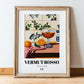 Vermut Rosso – Italian Cocktail Drink, Sky Bar Print, in wooden frame leaning on the floor