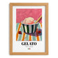 Gelato – Italian Ice Cream Gelato, Ice Cream Shop Art, set in oak frame