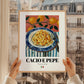 Cacio e Pepe – Italian Pasta, Restaurant Poster, styled in a charming Paris street view