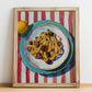 Tagliatelle al Tartufo – Italian Pasta, Osteria Wall Art, no-text version framed in wood