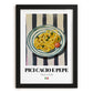 Pici Cacio e Pepe – Italian Pasta, Ristorante Wall Art, in sleek black frame