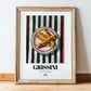 Grissini – Italian Bread Dish, Restaurant Poster, in wooden frame leaning on the floor