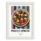 Pizza Caprese – Italian Pizza, Pizzeria Wall Art, placed in minimal white frame
