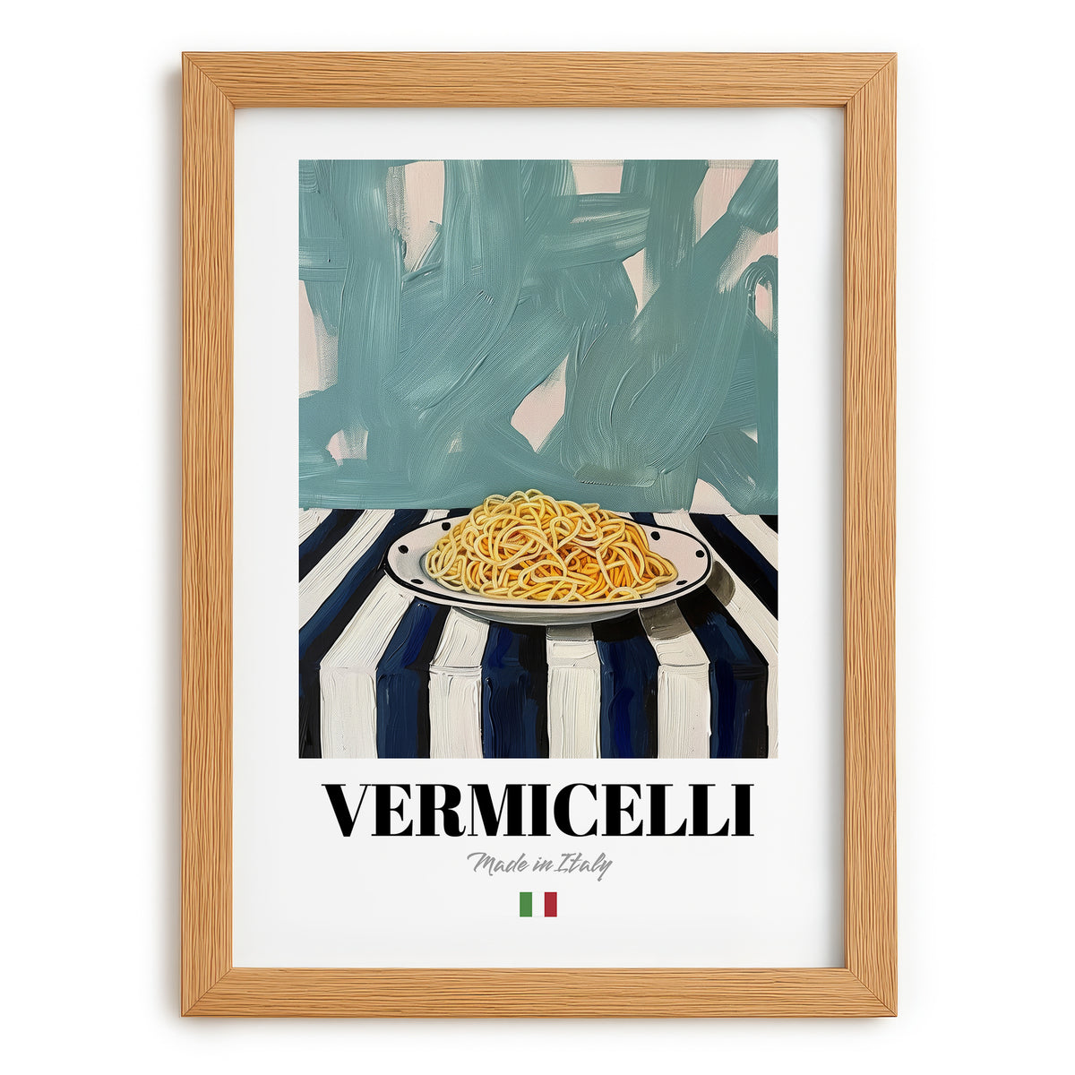 Vermicelli – Italian Pasta, Osteria Still Life, set in oak frame