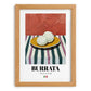 Burrata – Italian Cheese Dish, Fine Dining Restaurant Poster, set in oak frame