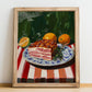 Pancetta – Italian Meat Dish, Restaurant Poster, no-text version framed in wood
