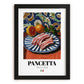 Pancetta – Italian Meat Dish, Restaurant Illustration, in sleek black frame