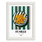 Fusilli – Italian Pasta, Trattoria Art, placed in minimal white frame