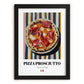 Pizza prosciutto – Italian Pizza, Ristorante Poster, in sleek black frame