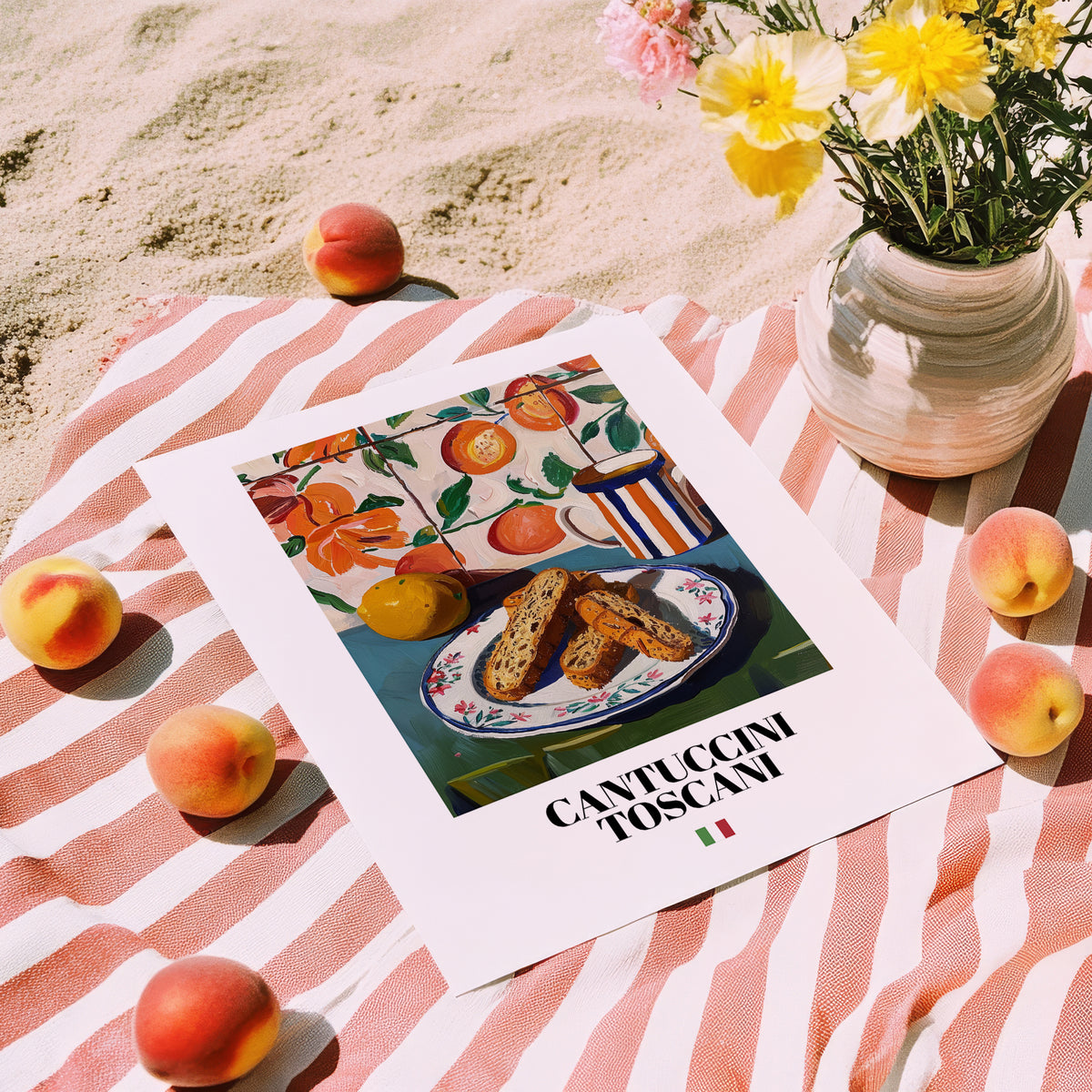 Cantuccini Toscani – Italian Biscuits Dish, Tavern Painting, unframed on coastal sand