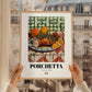 Porchetta – Italian Meat Dish, Restaurant Poster, styled in a charming Paris street view