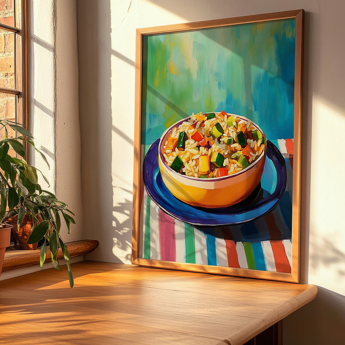 Chǎofàn – Oil Painting, Chinese Food Painting, clean layout with no caption