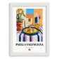 Paella Valenciana  Valencian Village Street Café Scene, Spanish Food Still Life, placed in minimal white frame