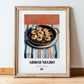 Arroz Negro – Oil Painting, Spanish Food Still Life, in wooden frame leaning on the floor