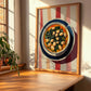 Cocido Montañés – on Striped Tablecloth, Spanish Food Painting, clean layout with no caption