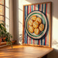 Perrunillas – on Striped Tablecloth, Spanish Dessert Wall Decor, clean layout with no caption