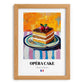 Opéra Cake – Colorful Oil Painting, French French Dessert Painting, set in oak frame