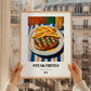 Steak Frites – Oil Painting, French Food Illustration, styled in a charming Paris street view