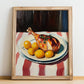 Confit de Canard – Art, French Food Poster, no-text version framed in wood