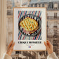 Croque Monsieur – on Striped Tablecloth, French Food Painting, styled in a charming Paris street view
