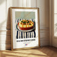Hachis Parmentier – on Striped Tablecloth, French Food Illustration