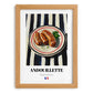 Andouillette – on Striped Tablecloth, French Food Wall Decor, set in oak frame