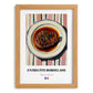 Entrecôte Bordelaise – on Striped Tablecloth, French Food Illustration, set in oak frame