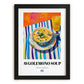 Avgolemono Soup – Colorful Oil Painting, Greek Food Still Life, in sleek black frame