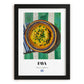 Fava – on Striped Tablecloth, Greek Food Wall Decor, in sleek black frame