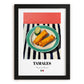 Tamales – on Striped Tablecloth, Mexican Food Wall Decor, in sleek black frame