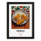 Pierogi – Art, Polish Pastry Poster, in sleek black frame