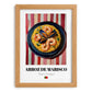 Arroz de Marisco – on Striped Tablecloth, Portuguese Food Wall Decor, set in oak frame