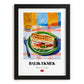Balık Ekmek – Oil Painting, Turkish Food Illustration, in sleek black frame