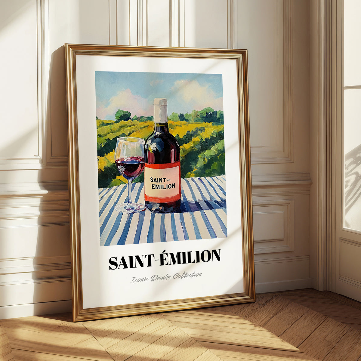 Saint-émilion – French Hillside Café View, French Wine Wall Painting