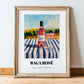 Baga Rosé – Portuguese Hilltop Café Scene, Portuguese Wine Wall Illustration, in wooden frame leaning on the floor