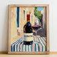 Agiorgitiko – Greek Café on the Corner, Greek Wine Wall Decor, no-text version framed in wood