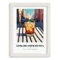 Long Island Iced – American Urban Café Scene, American Cocktail Painting, placed in minimal white frame