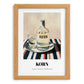 Korn – on Striped Tablecloth, German Spirit Poster, set in oak frame