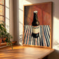 Porter – on Striped Tablecloth, English Beer Wall Decor, clean layout with no caption