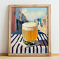 Somaek – Korean Café on the Corner, Korean Spirit Painting, no-text version framed in wood