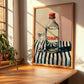 Schnaps – on Striped Tablecloth, Austrian Beer Still Life, clean layout with no caption